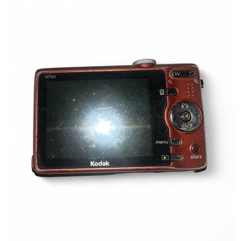 Kodak‎ EasyShare M763 Digital Camera 7.2MP 3x Optical Zoom Orange Untested As Is